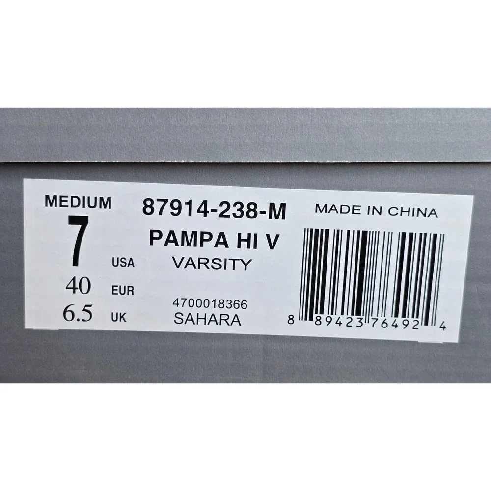 Palladium‎ Pampa Hi Varsity Canvas Boots Sahara Size 7 Lace Up Men